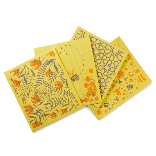 Jumbo Compostable Sponge Cleaning Cloths - Yellow - 4 Pack - Image 2