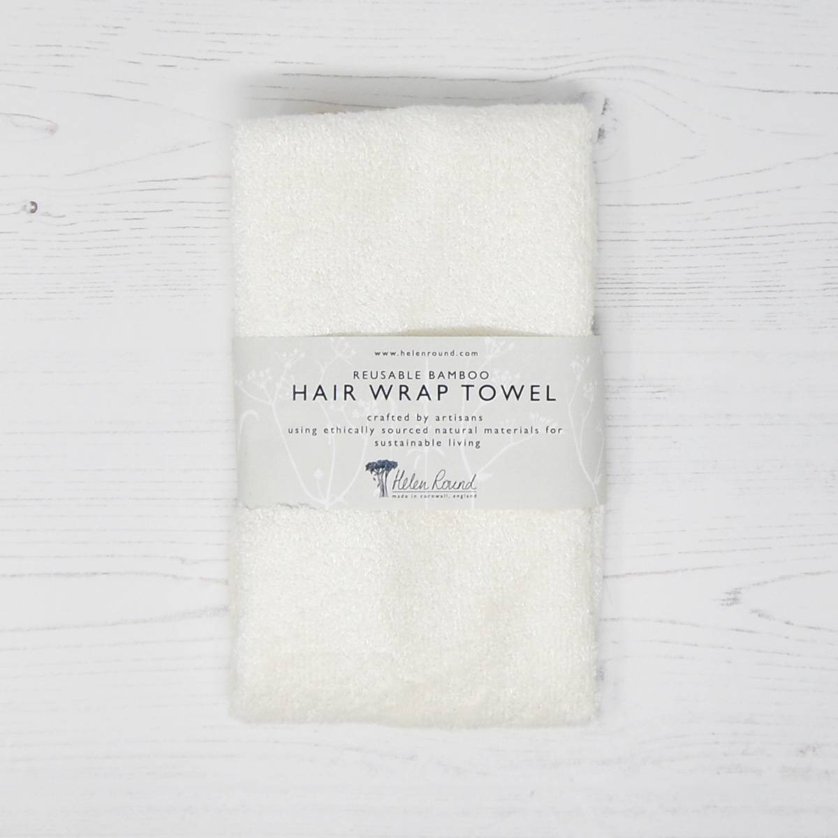 Helen Round Bamboo Hair Wrap Towel Cream