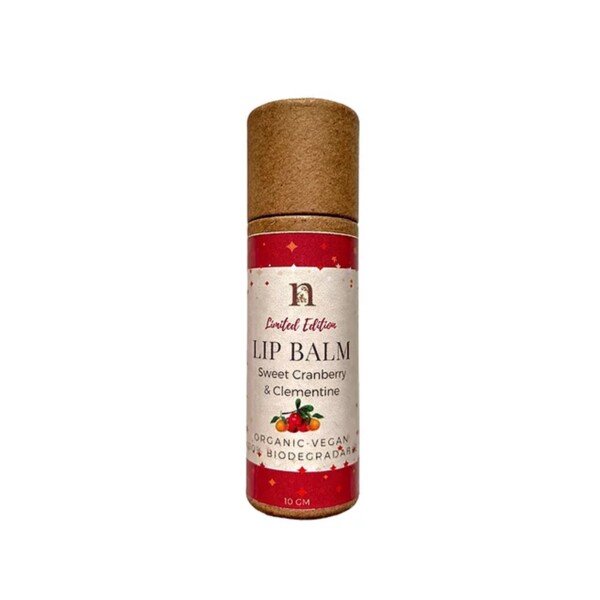 Organic Sweet Cranberry & Clementine Vegan Lip Balm - 10g