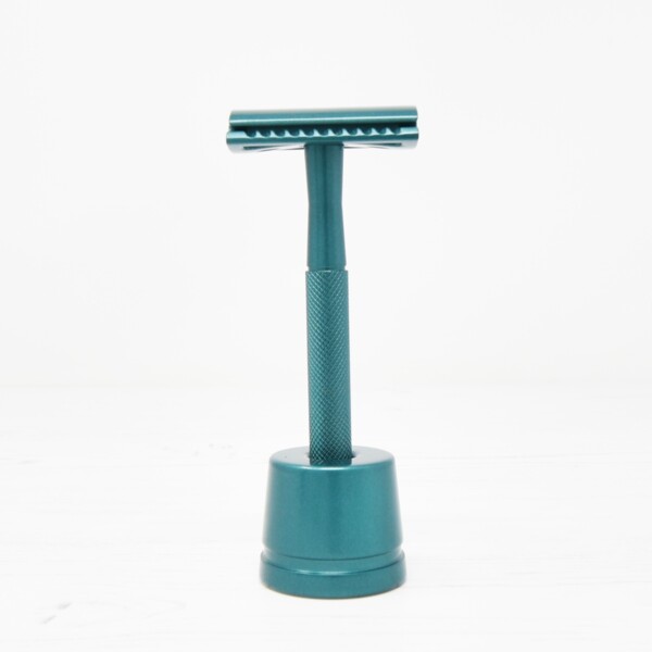Double Edge Safety Razor with Stand - Sea Green