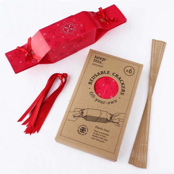 Reusable Eco Crackers Christmas Red Jewel - 6 Pack