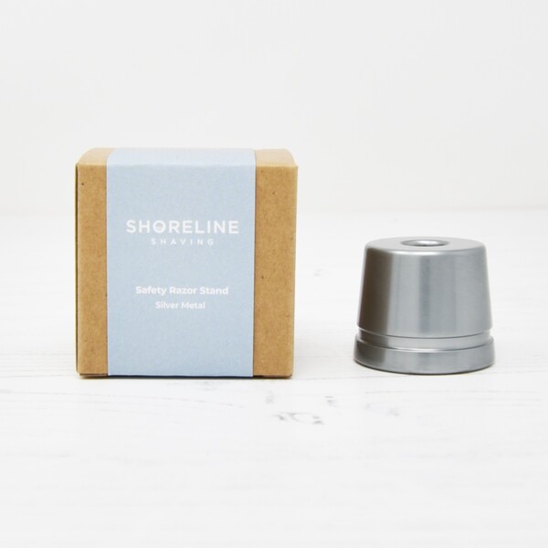 Shoreline Safety Razor Stand - Silver Metal
