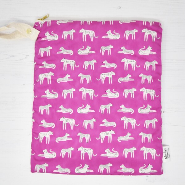 Large Nappy Wet Bags - Fuchsia Felines