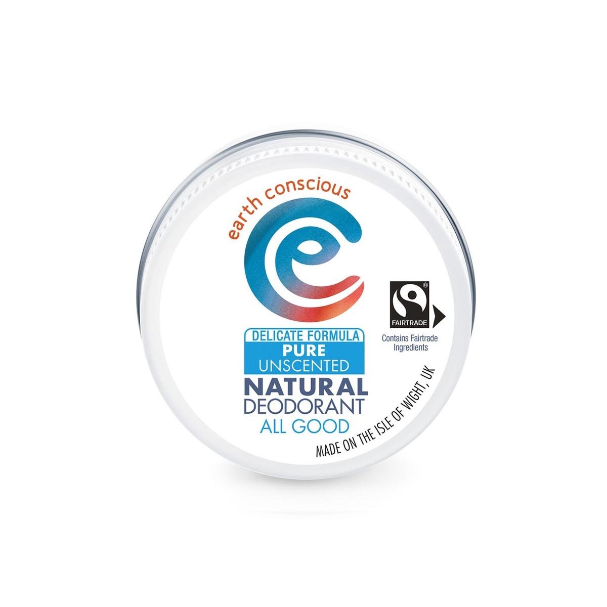 Natural Deodorant Tin - Pure Unscented Delicate - Earth Conscious