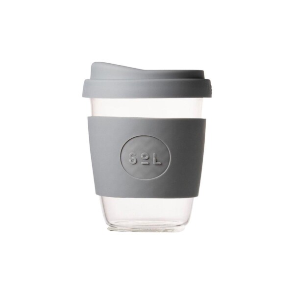 Cool Grey Glass Coffee Cup - 12oz