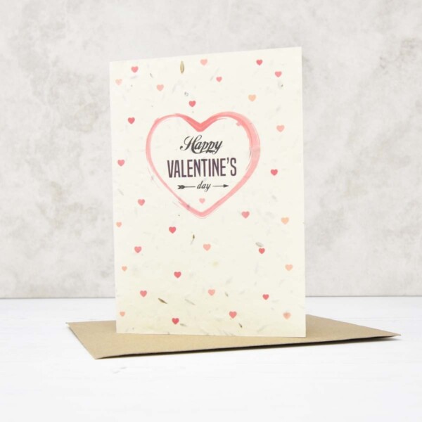 Seed Paper Greeting Card - 'Happy Valentine'