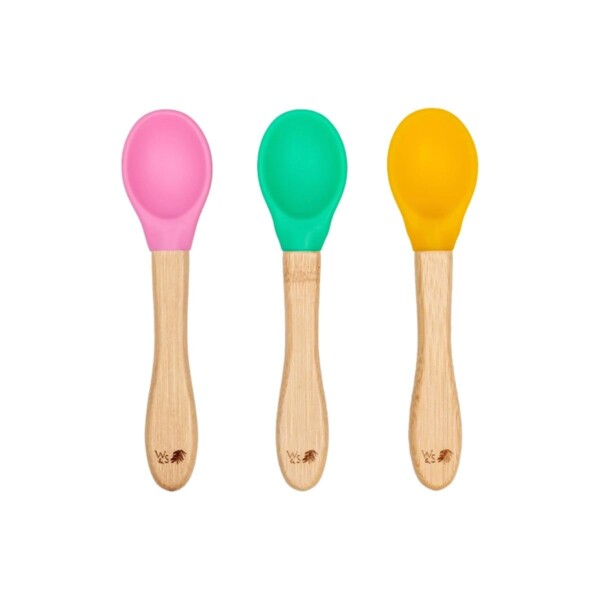 Bamboo Weaning Spoons - Pink/Green/Yellow