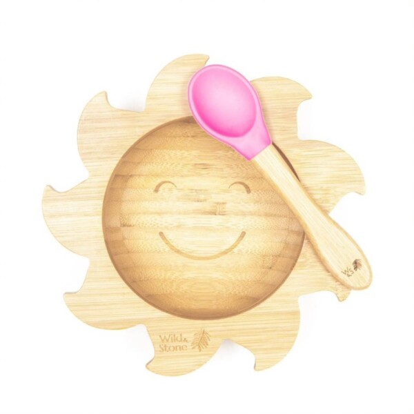 Baby Suction Bowl and Spoon Set - Pink