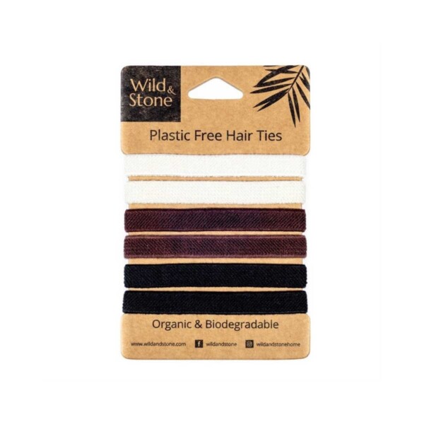 6 Pack Plastic Free Hair Ties - Natural