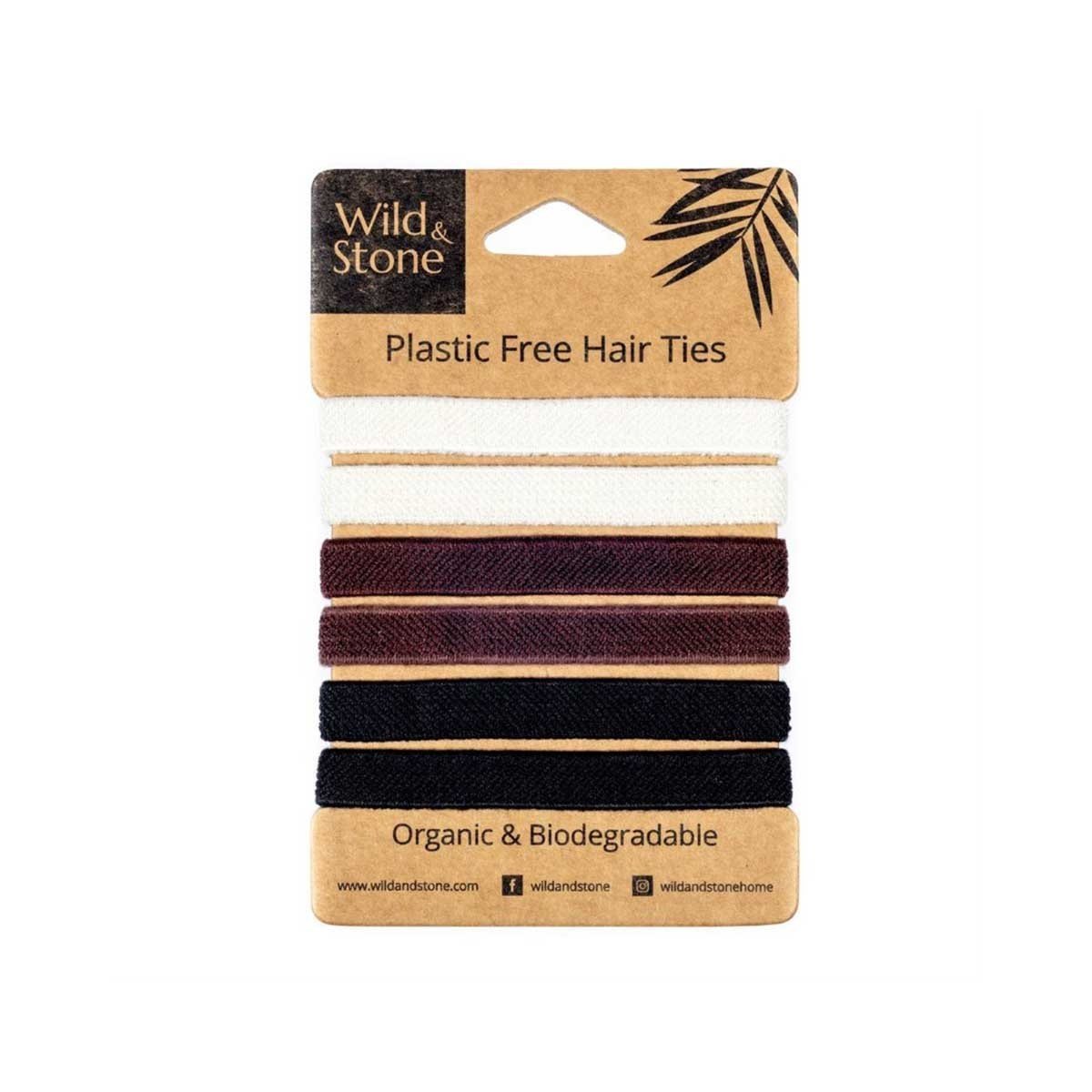 6 Pack Plastic Free Hair Ties - Natural - Peace With The Wild
