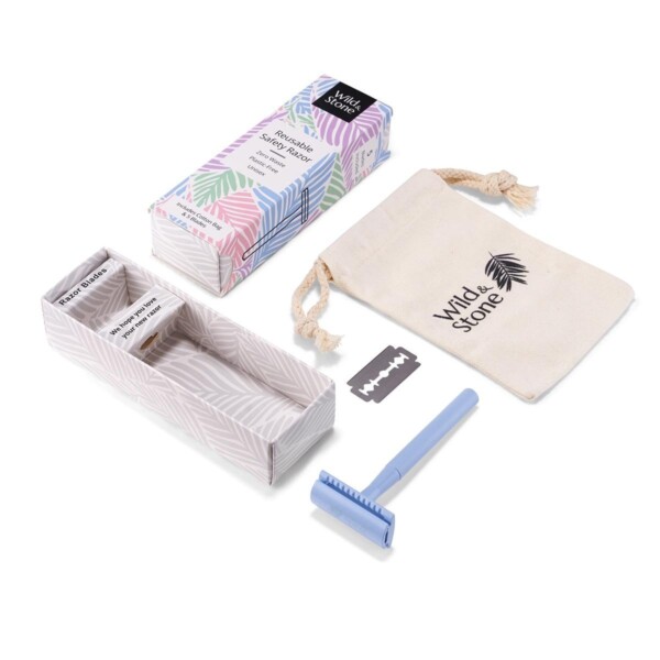 Reusable Safety Razor - Blue - Image 2