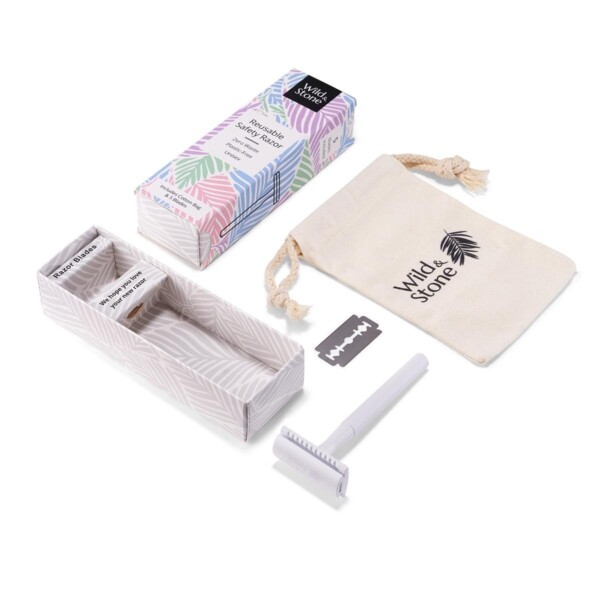 Reusable Safety Razor With Stand - White - Image 2