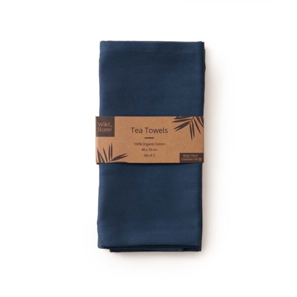 Organic Cotton Tea Towel 2 Pack - Ocean