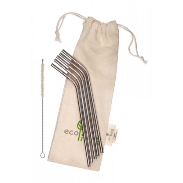 5 Stainless Steel Bent Drinking Straws