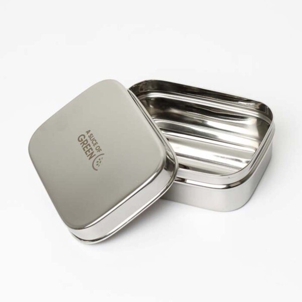 Ridged Base Stainless Steel Travel Tin