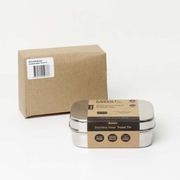 Ridged Base Stainless Steel Travel Tin - Image 3