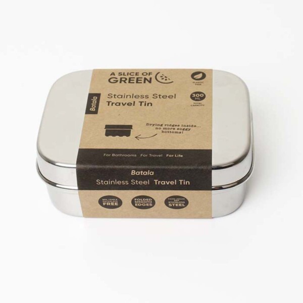 Ridged Base Stainless Steel Travel Tin - Image 2