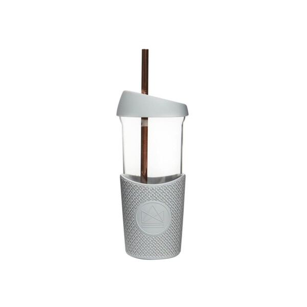 Glass Smoothie Cup - Forever Young Grey