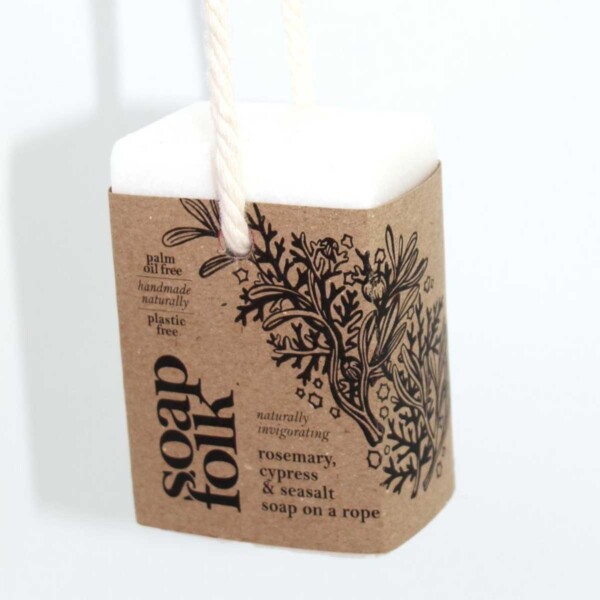 Rosemary, Cypress & Seasalt Soap on a Rope - 200g