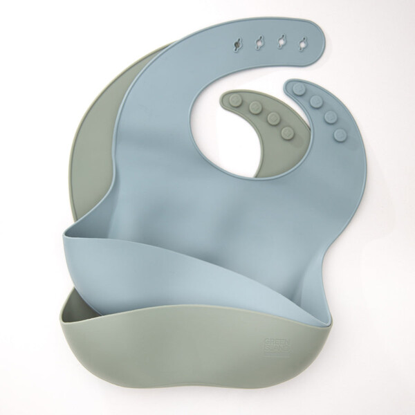Baby Bibs 2 Pack - Blue & Green