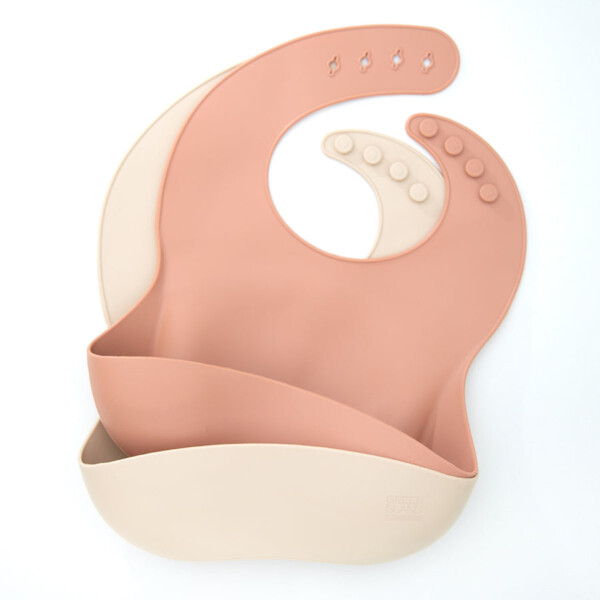Baby Bibs 2 Pack - Cream & Blush