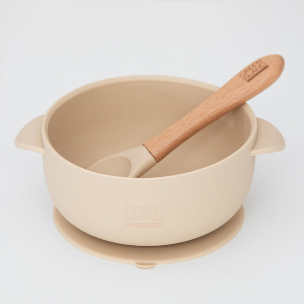 Baby Bowl & Spoon - Cream - Image 2