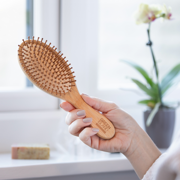 Bamboo Anti Static Oval Hairbrush - Image 2