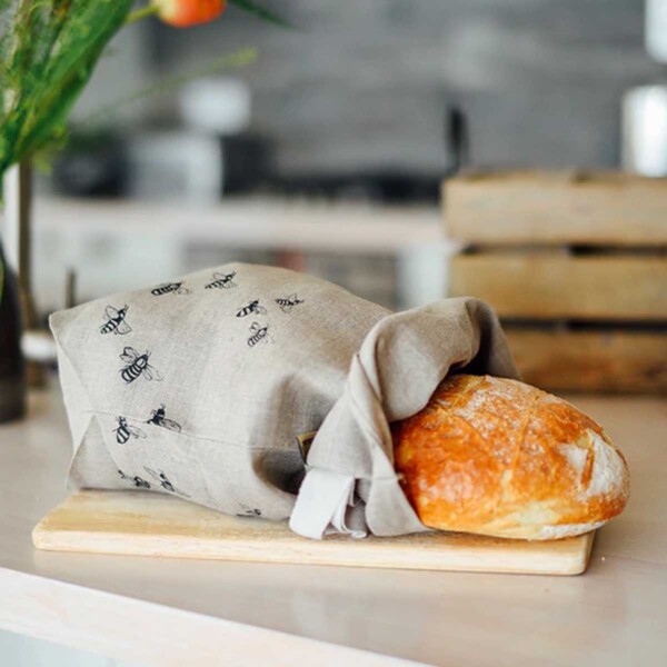 Linen Bread Bag - Bees - Image 2
