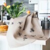 Natural Linen Tea Towel - Bees - Image 3
