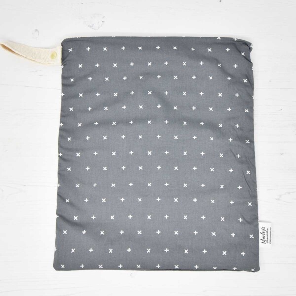 Large Nappy Wet Bags - Grey Swiss Cross
