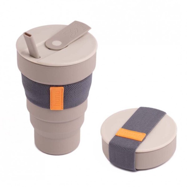 Collapsible Silicone Cup - Warm Grey - Image 4