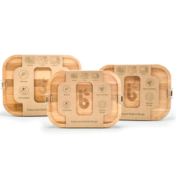 Stainless Steel Lunch Box with Bamboo Lid - Image 2