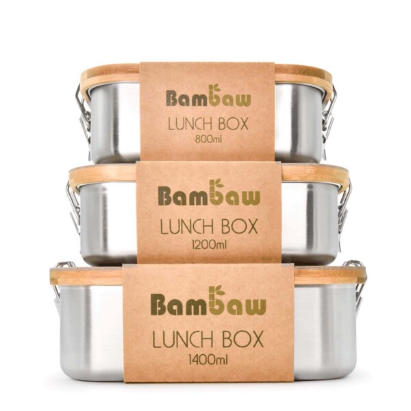 Stainless Steel Lunch Box with Bamboo Lid - Image 3