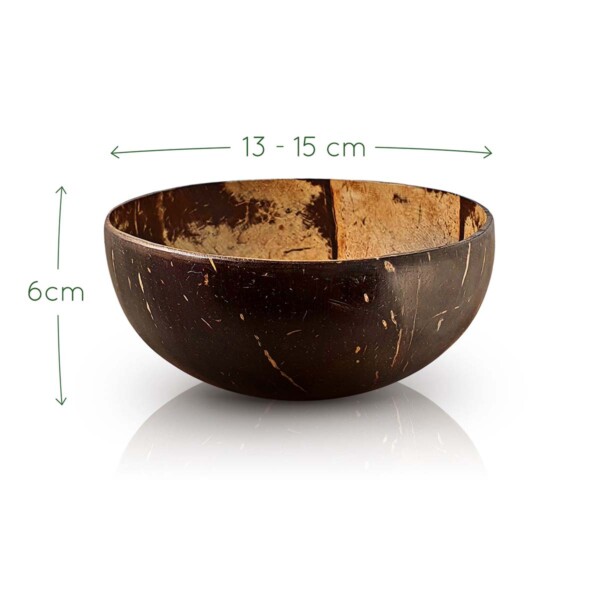 Coconut Bowls With Wooden Spoon & Fork - Image 2