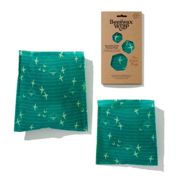 Two Reusable Beeswax Food Storage Bags