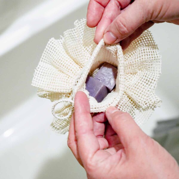 Organic Cotton Soap Saver Pouf - Image 2