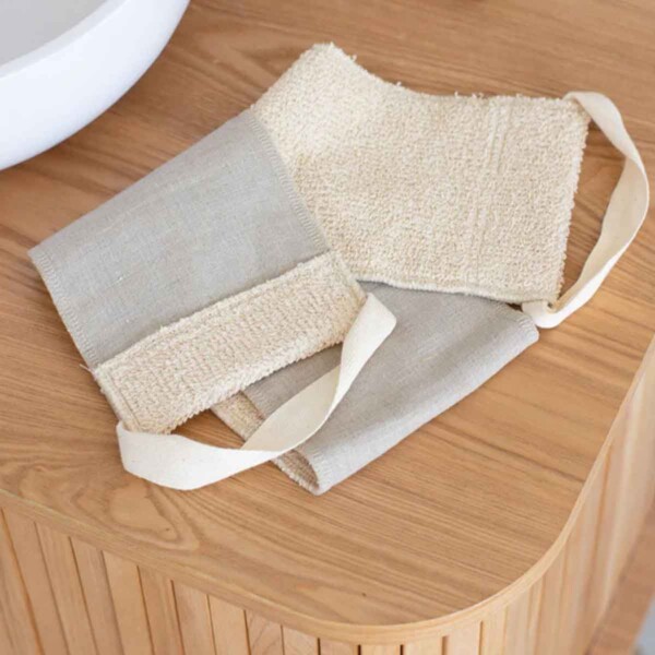 Reusable Linen & Cotton Back Scrubber - Image 3