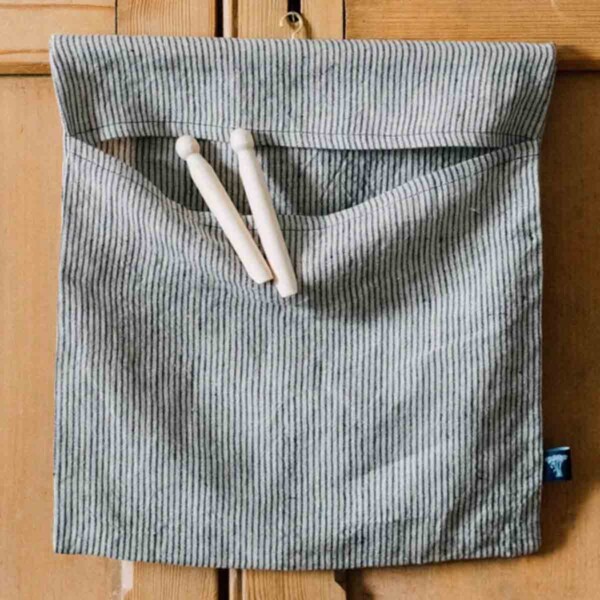 Pure Linen Peg Bag - Stripes