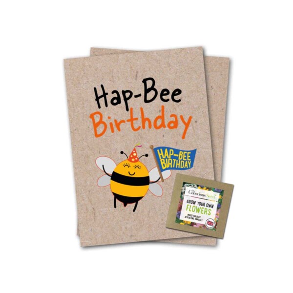 Hap-Bee Birthday Greeting Card With Flower Seeds