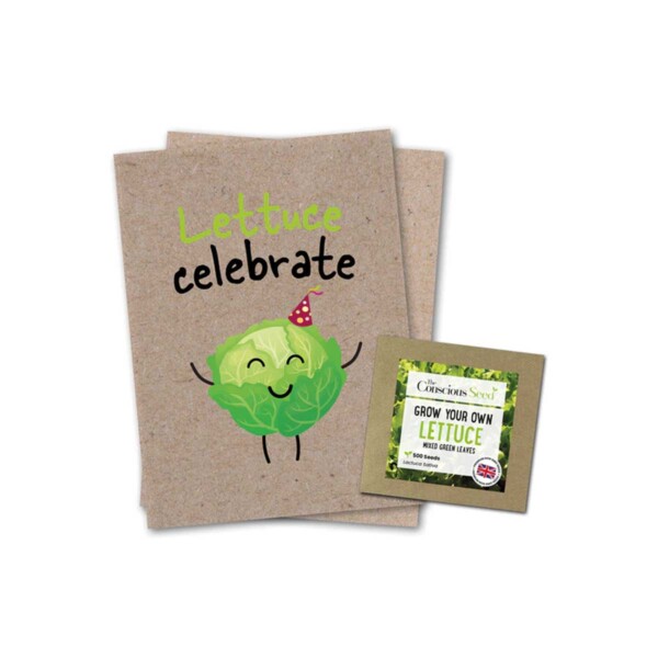 Lettuce Celebrate Greeting Card With Lettuce Seeds