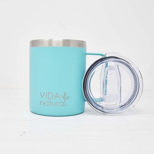 Stainless Steel Insulated Travel Mug - Turquoise - Image 2