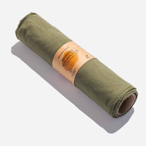 Olive Green Organic Reusable Kitchen Roll - 7 Pack - Image 2