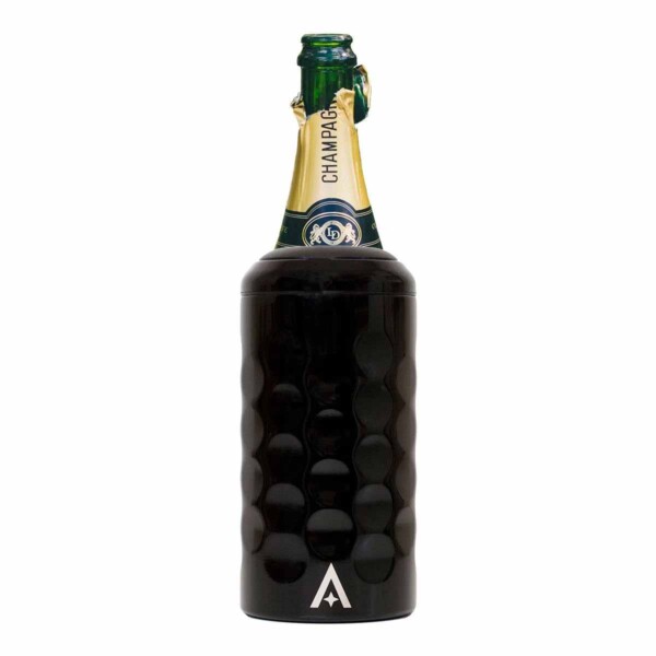 Wine & Champagne Bottle Cooler With Lid - Black