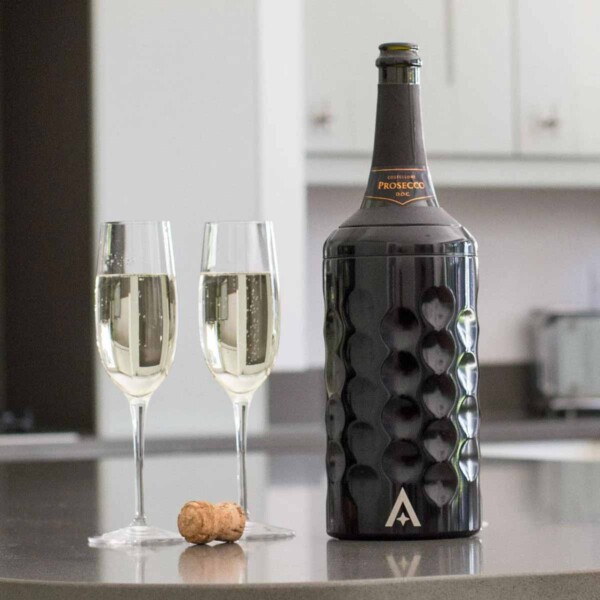 Wine & Champagne Bottle Cooler With Lid - Black - Image 3