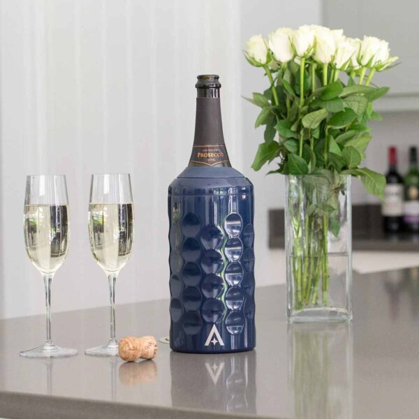 Wine & Champagne Bottle Cooler With Lid - Blue - Image 2