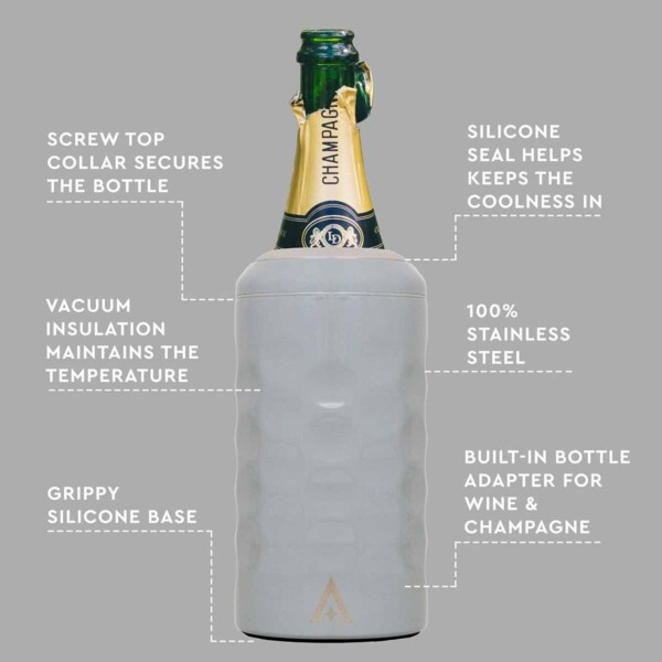 Wine & Champagne Bottle Cooler With Lid - Grey - Image 3