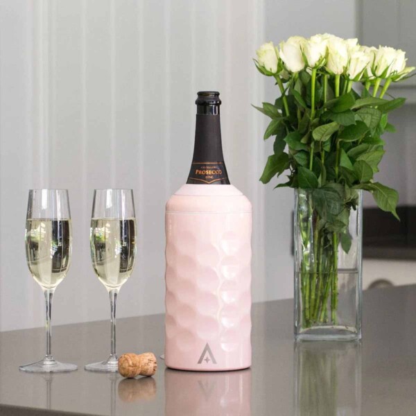 Wine & Champagne Bottle Cooler With Lid - Pink - Image 2