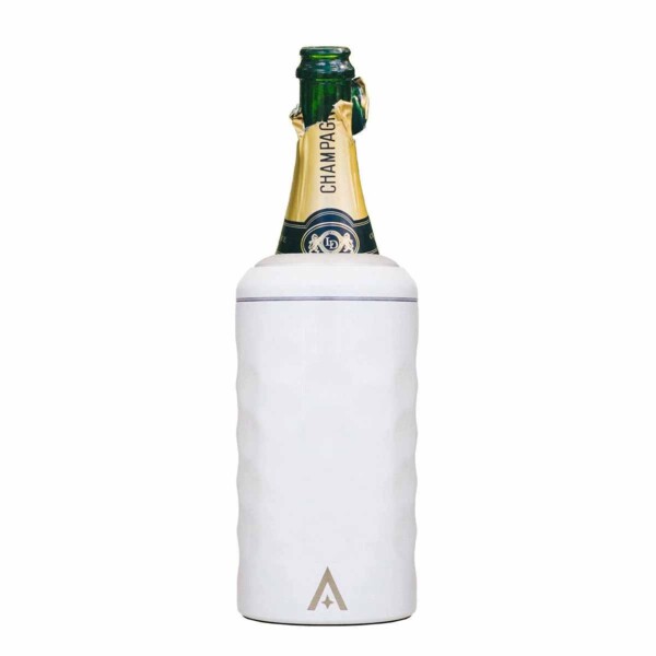 Wine & Champagne Bottle Cooler With Lid - White