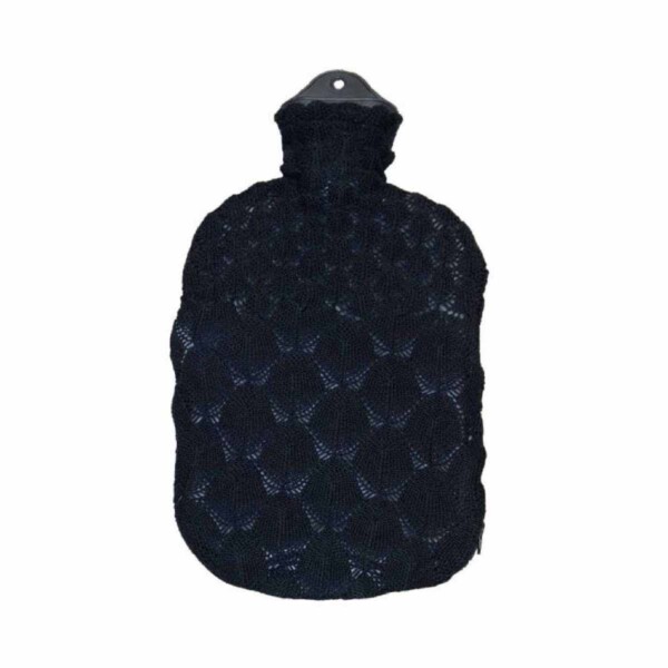 Natural Rubber Hot Water Bottle - Black