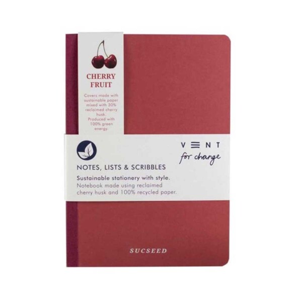 Recycled SUCSEED A5 Notebook – Cherry Husk